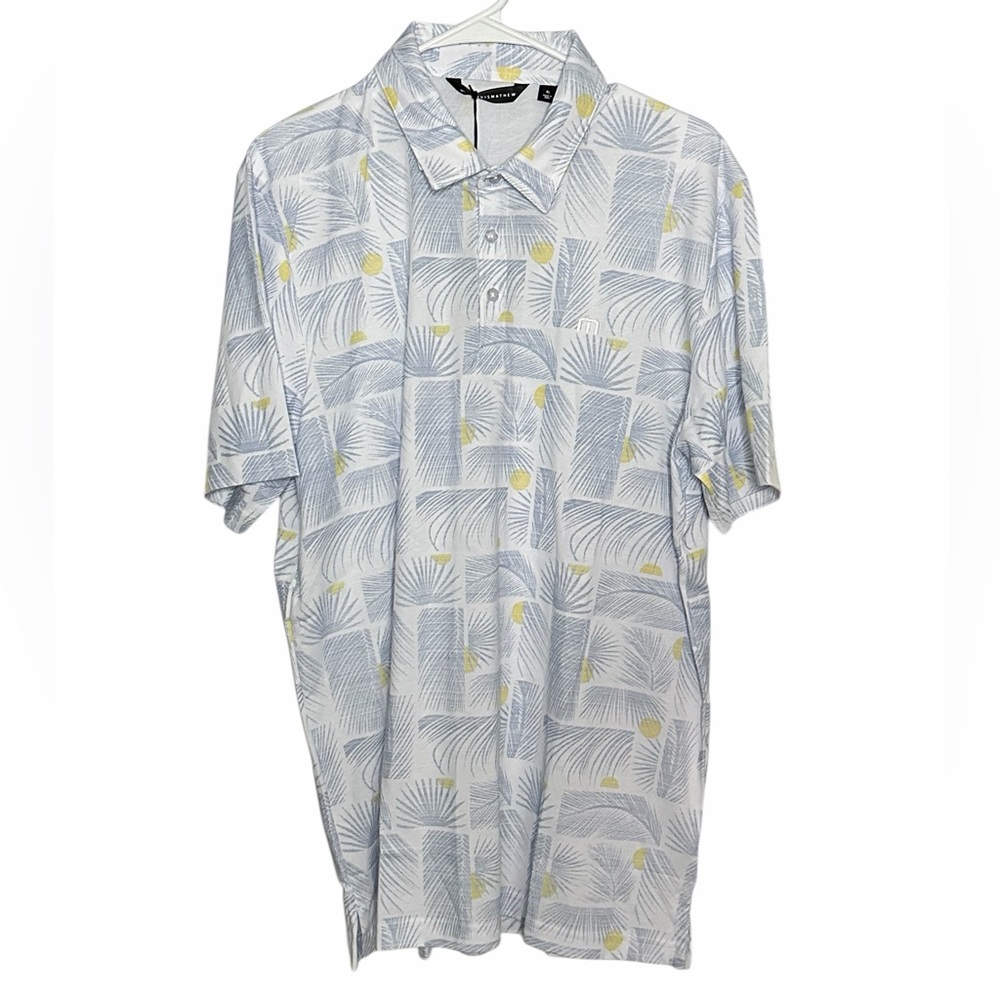 TravisMathew Mens Sun Guilt Golf Polo Size XL NWT Color: Blue/Yellow